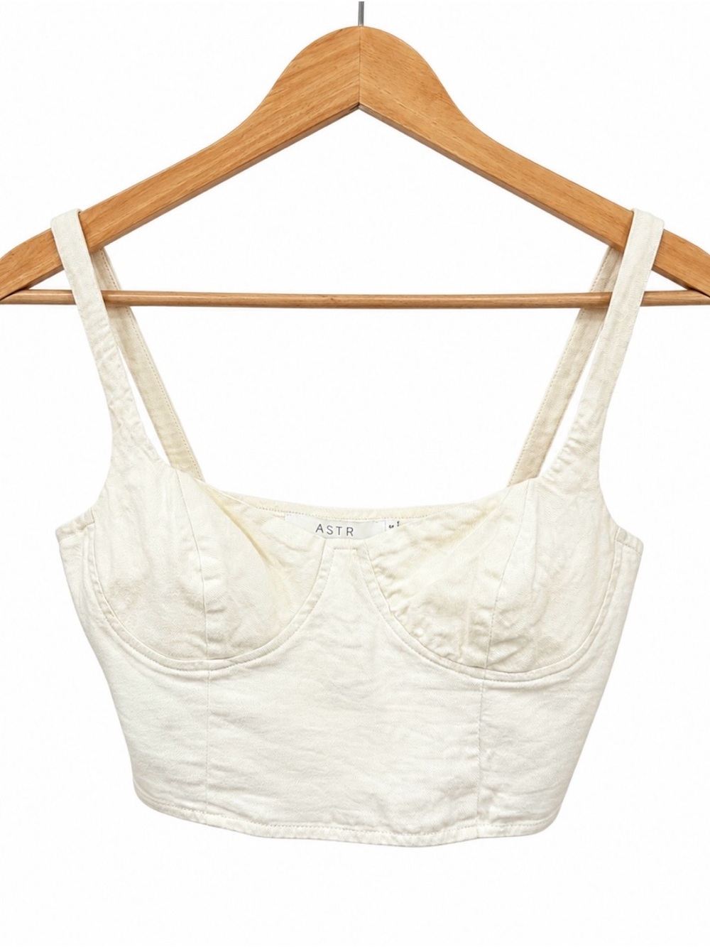 ASTR the Label Ivory Structured Bustier Crop Top Size Small